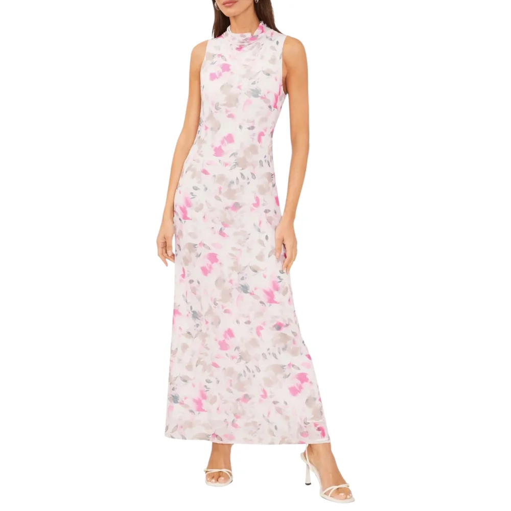 Vince Camuto Women's High Neck Sleeveless Maxi Dress – Floral, Size S - Picture 3 of 6